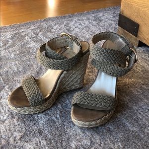 Cute and classic Stuart Weitzman heel espadrilles